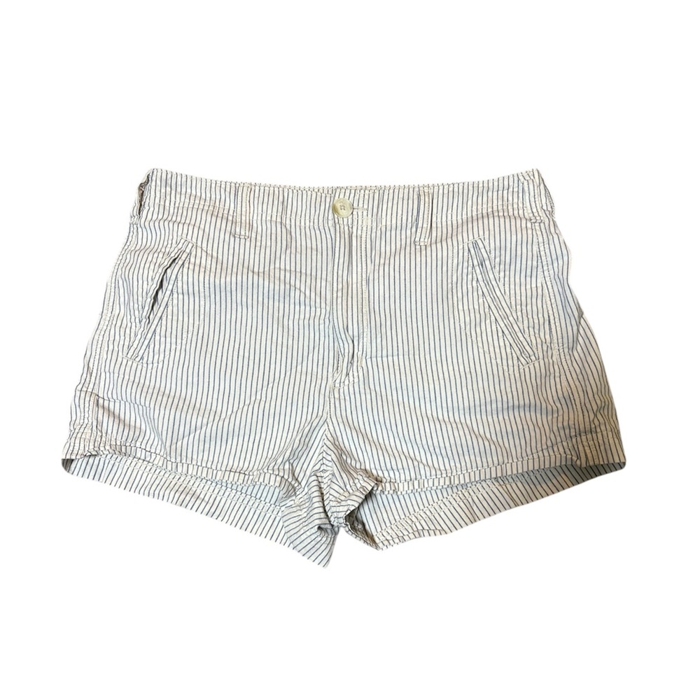 American Eagle- White Striped Shorts